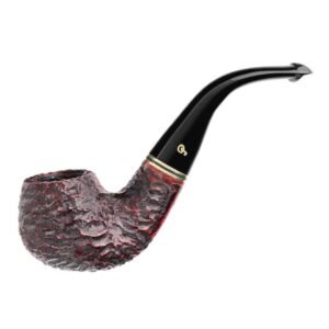Peterson Pipe: Emerald Rusticated (03) P-Lip Bent Apple Tobacco Pipe
