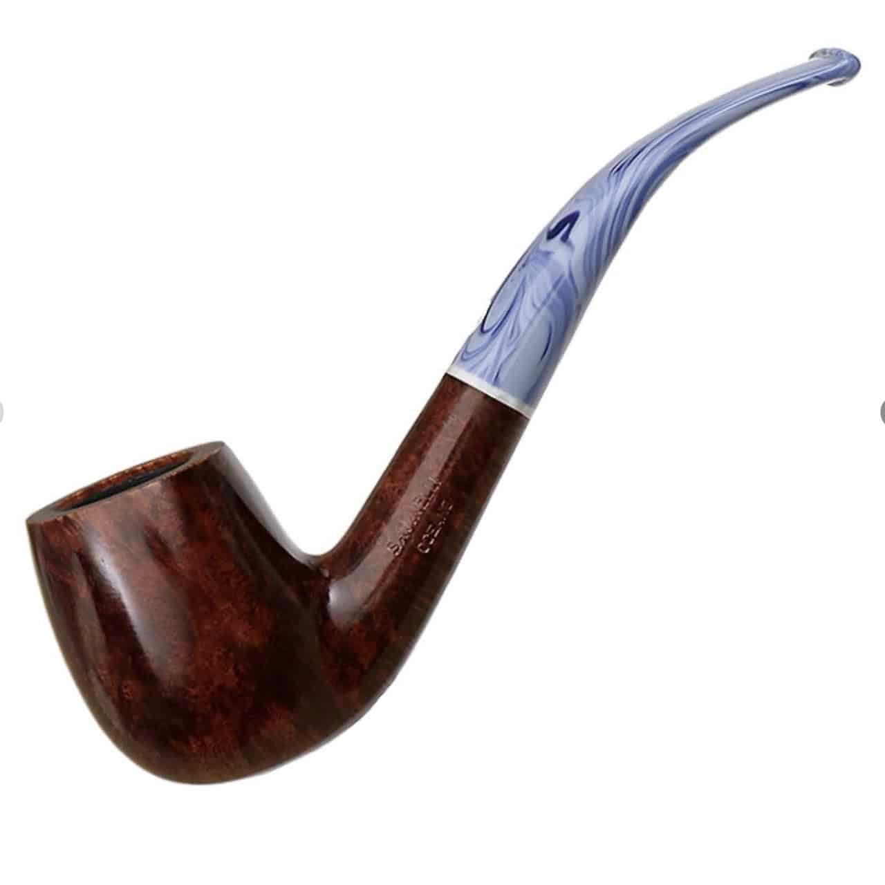 Savinelli Pipe: Oceano Smooth (606 KS) (6mm) Bent Billiard Pipe Tobacco