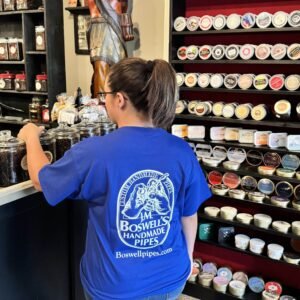 Boswell’s Pipes and Cigars  Custom Logo T-Shirt Blue