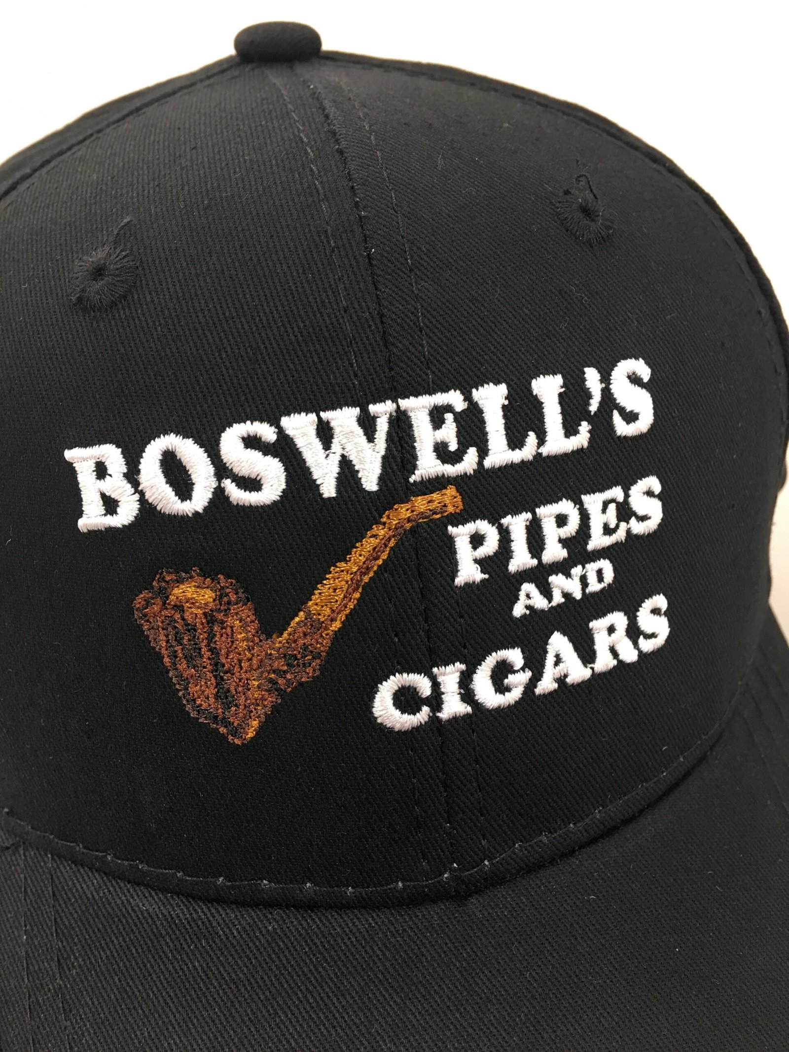 Boswell’s Pipes and Cigars Custom Hat Velcro Strap Black - Image 3