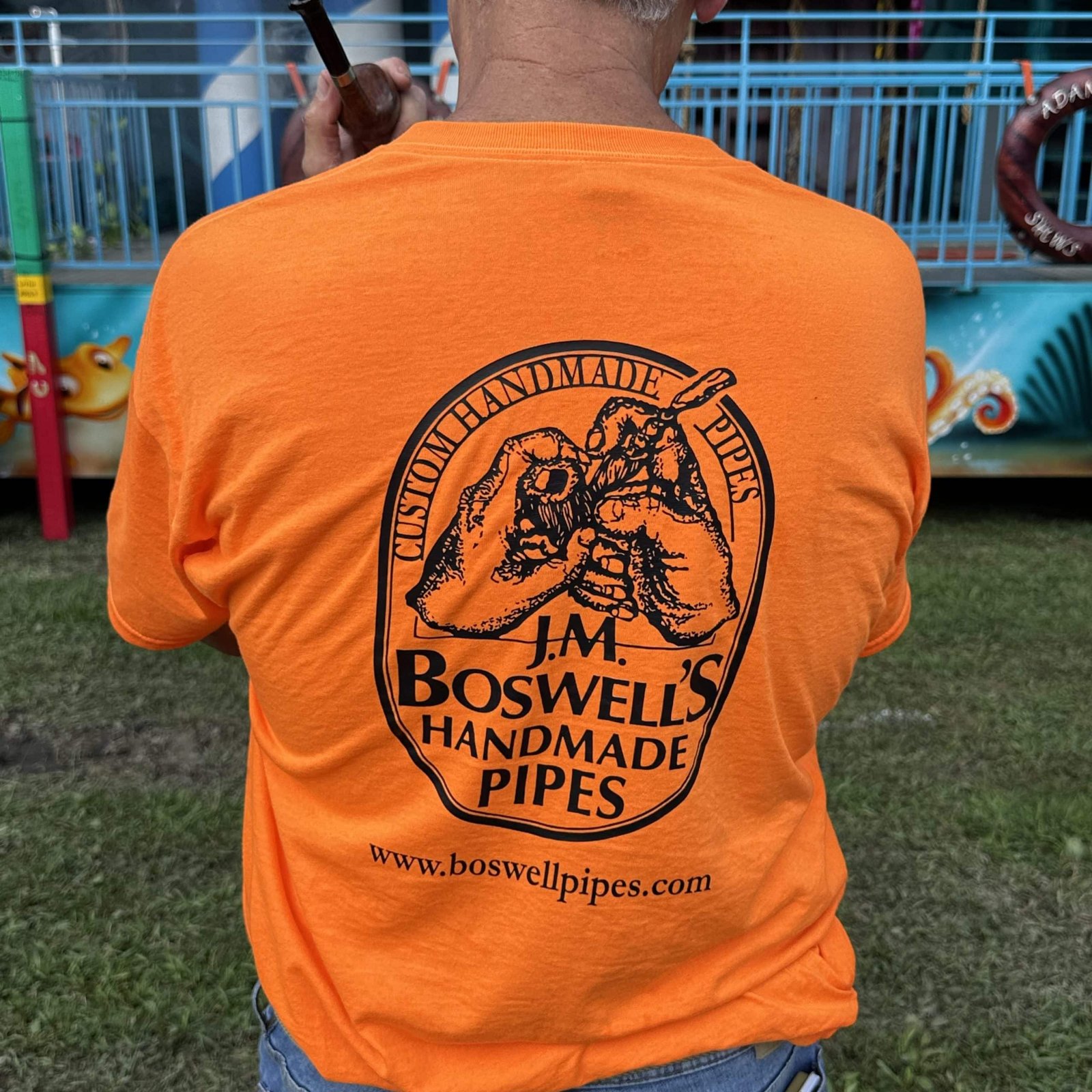 Boswell’s Pipes and Cigars Custom Logo T-Shirt Orange