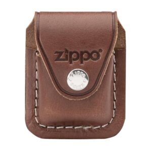Brown Zippo Lighter Pouch Clip Genuine Leather