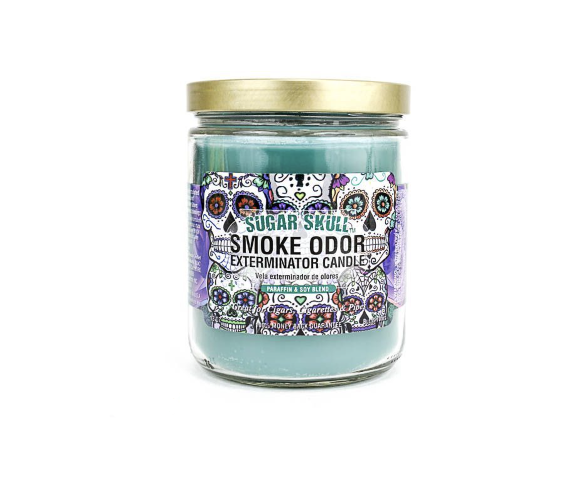 Smoke Odor Exterminator Candle Sugar Skull 13oz.