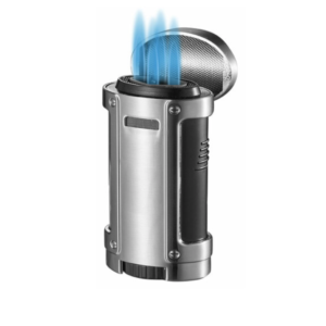 Visol Rhino Brushed Chrome Quad Torch Flame Cigar Lighter