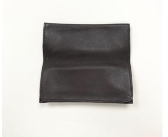 La Rocca Brown 5″ Leather Roll-Up Tobacco Pouch - Image 2