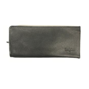 Castleford L-Zip Leather Black Tobacco Pouch