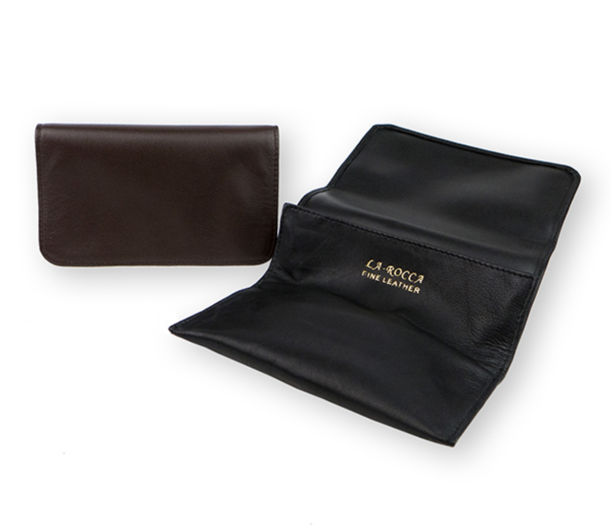 La Rocca Brown 5″ Leather Roll-Up Tobacco Pouch
