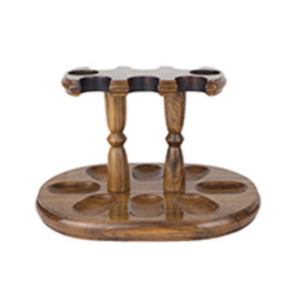 Pipe Stand –  Woodmere 8-Pipe Teak Wood Pipe Rack