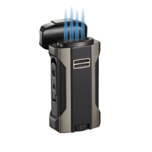 Visol Rhino 2.0 Gunmetal & Black Quad Torch Flame Cigar Lighter