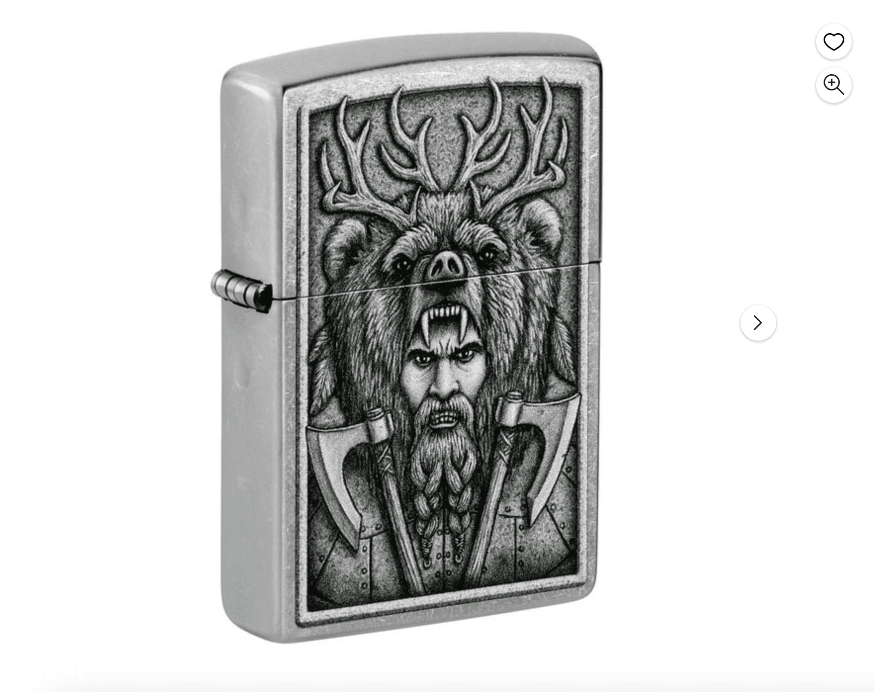 Zippo Lighter: Barbarian Design Street Chrome Pocket Lighter