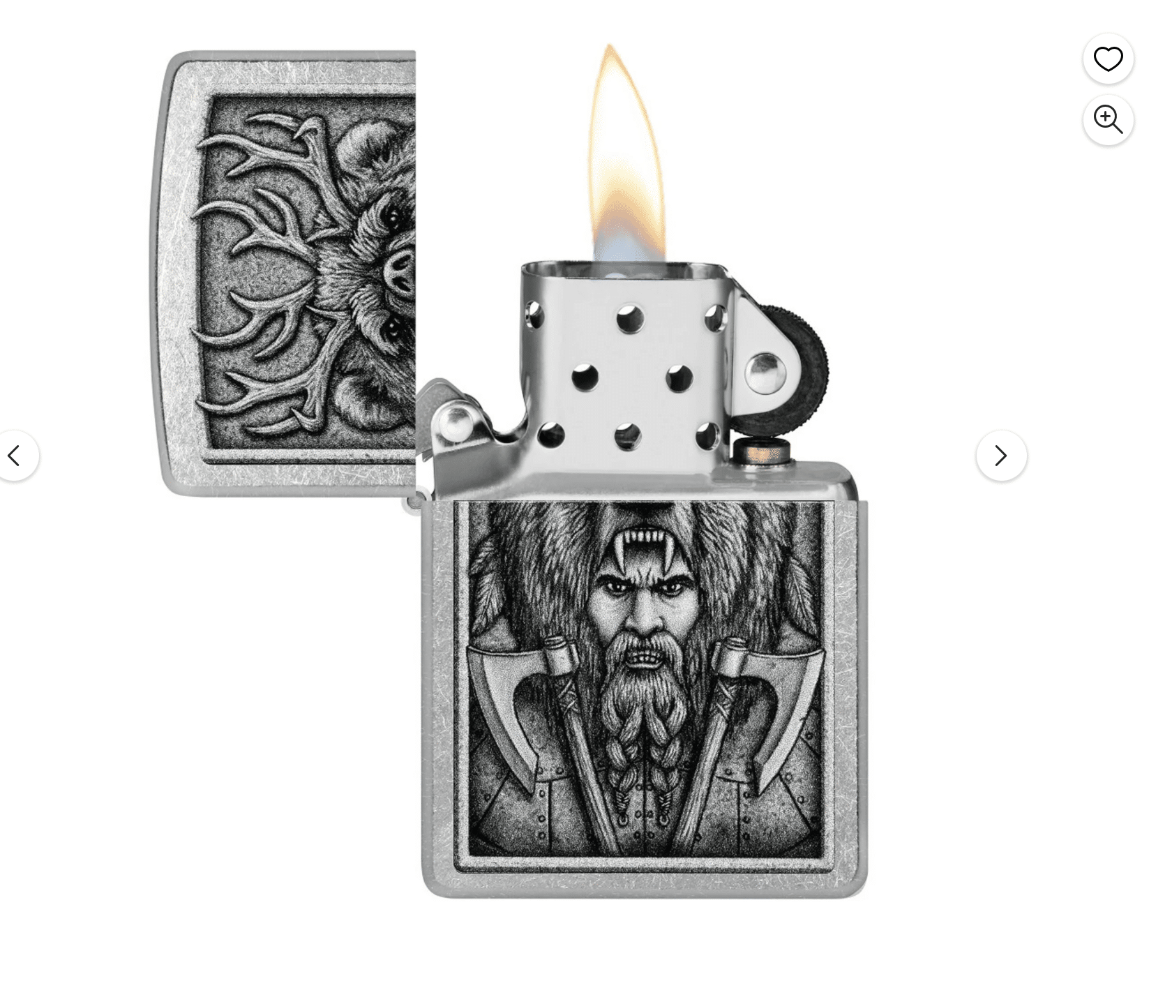 Zippo Lighter: Barbarian Design Street Chrome Pocket Lighter - Image 2