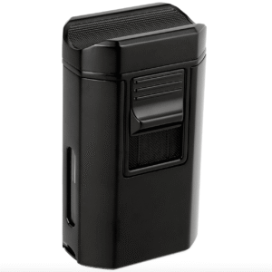 Cutlass V-Cut Quad-Torch Table Lighter with Punch and Cigar Rest Black Matte