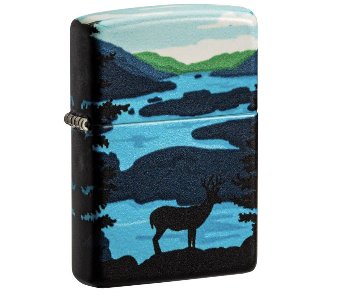 Zippo Lighter: Deer Landscape Design