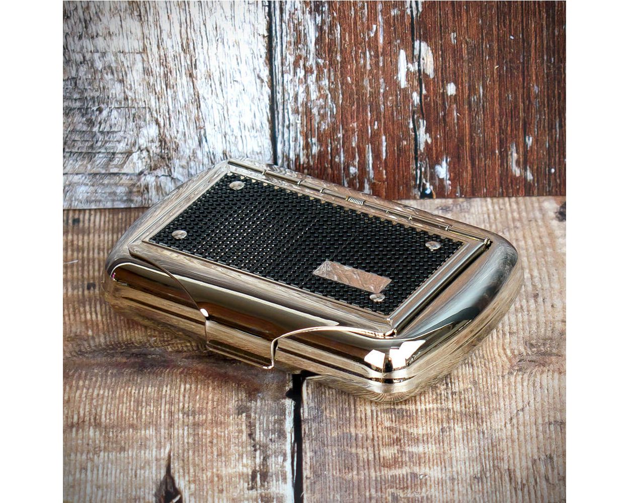 Tobacco Tin with Paper Holder – Mesh Finish
